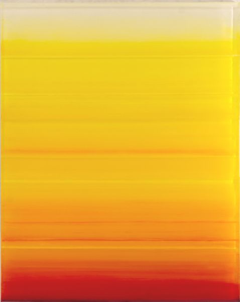 'Gelb in Aspik’ . Mischtechnik & Epoxid . 50 x 40 cm . 2020